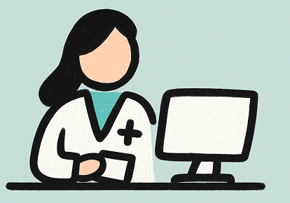 Minimalist illustration of pharmacy-related symbols and shapes in teal, representing healthcare procurement systems