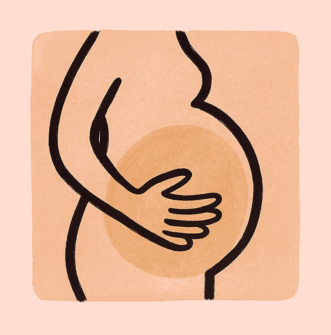 Stylized DNA double helix illustration in warm coral tones, representing genomic diagnostics